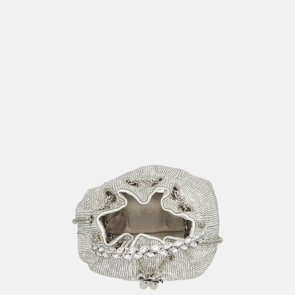 Firenze Reticule strass handtas silver bij Duifhuizen