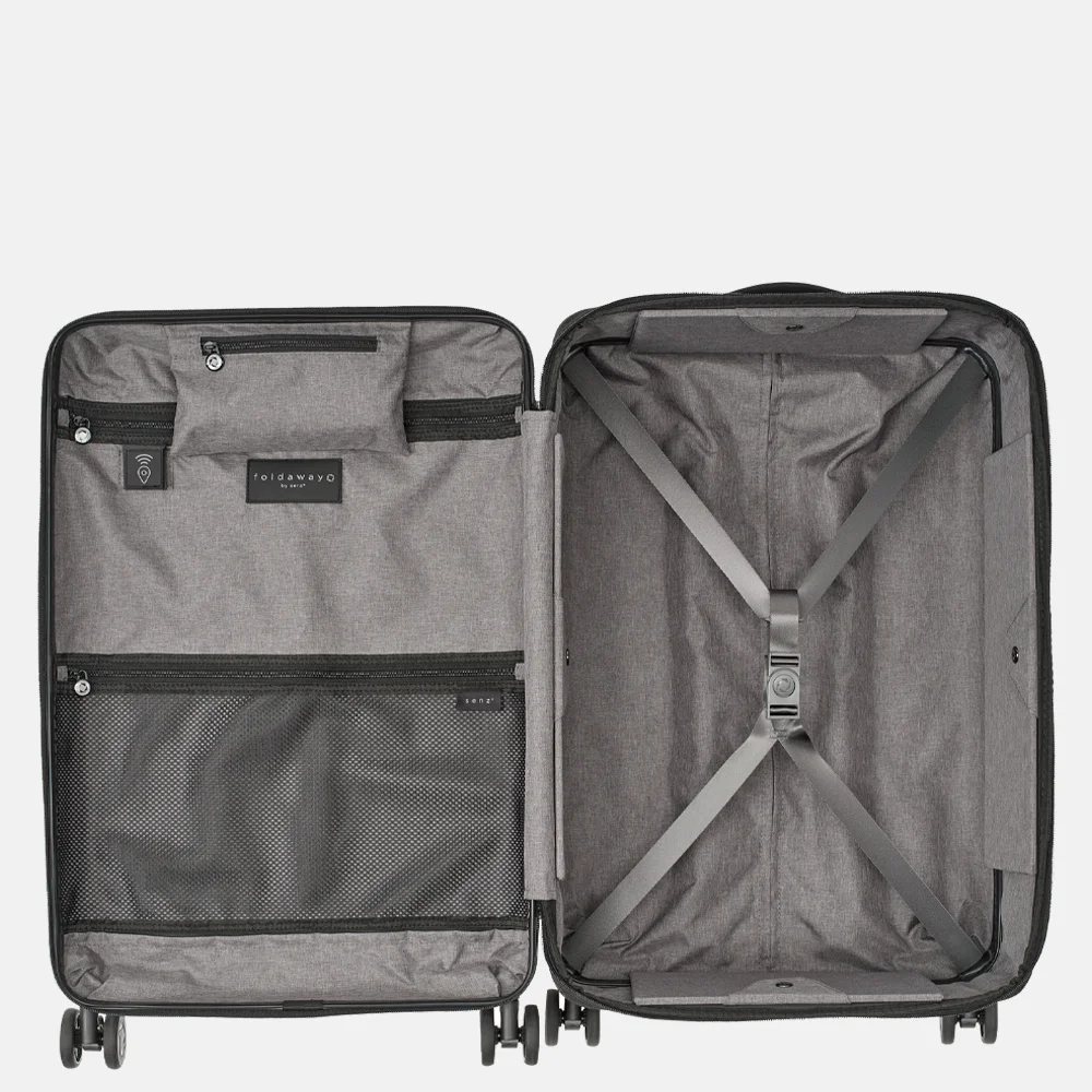 Senz Foldaway koffer opvouwbaar 66 cm pure black bij Duifhuizen