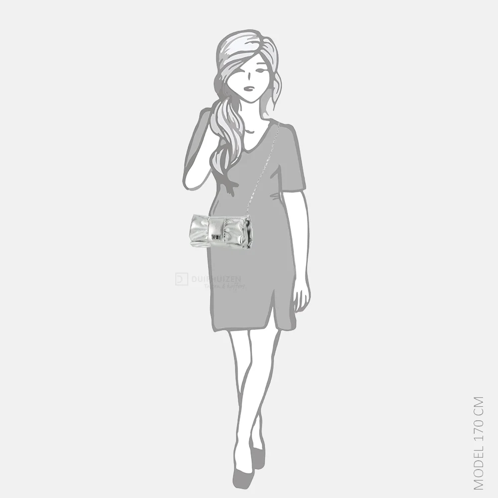 Firenze strik clutch silver bij Duifhuizen