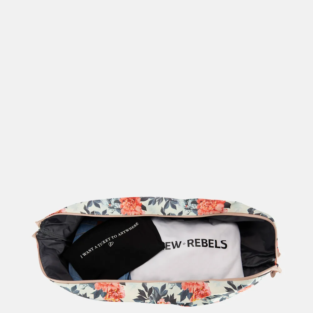 New Rebels Flora duffle reistas op wielen white bij Duifhuizen