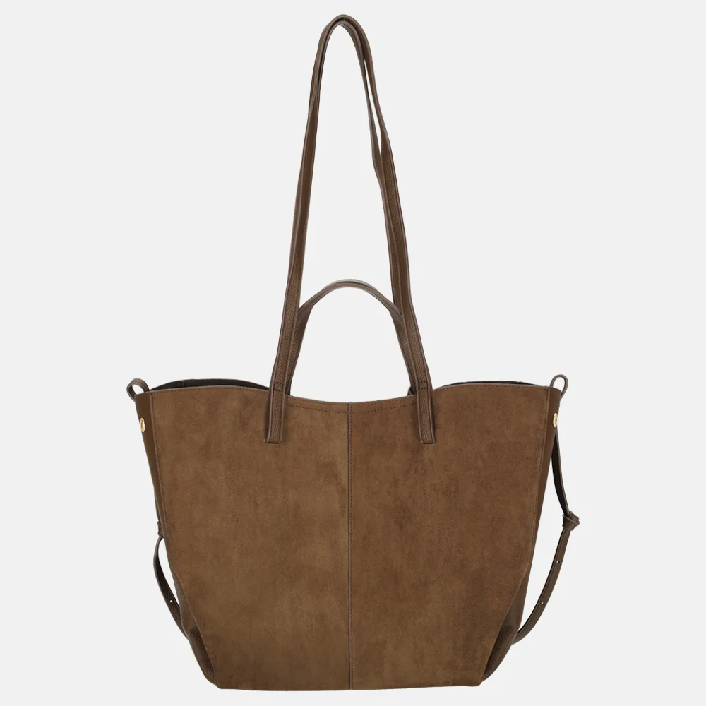 Firenze Suedine shopper L coffee bij Duifhuizen