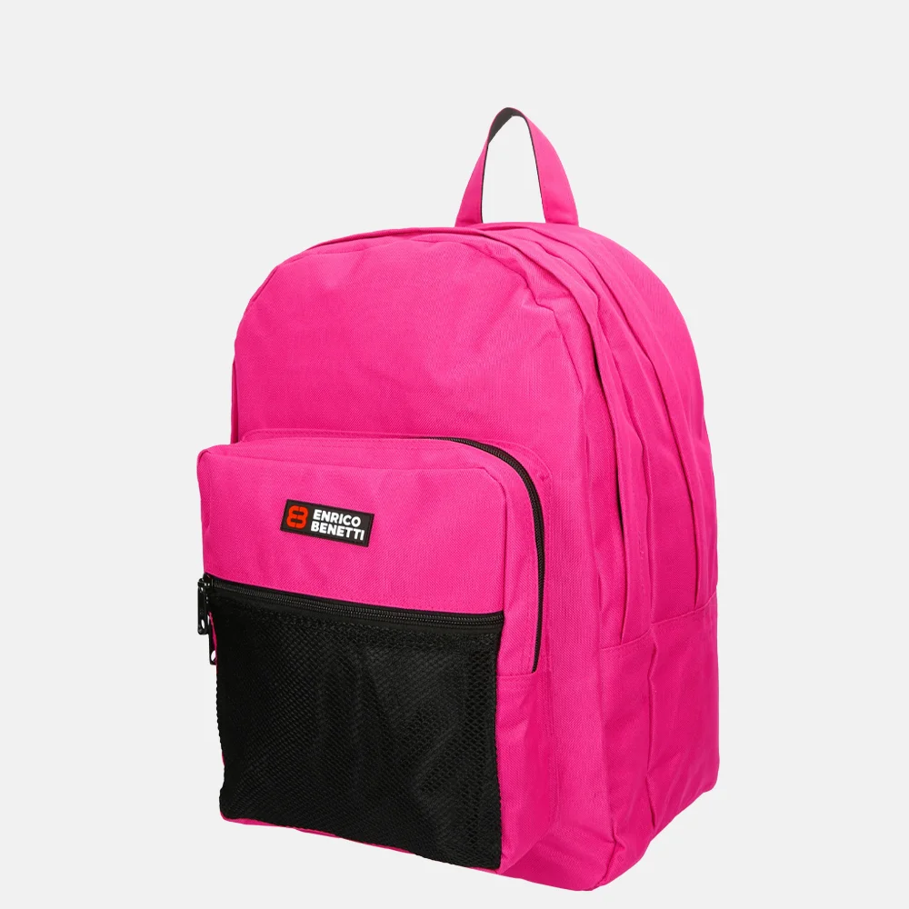 Enrico Benetti Amsterdam rugzak 16 inch fuchsia bij Duifhuizen