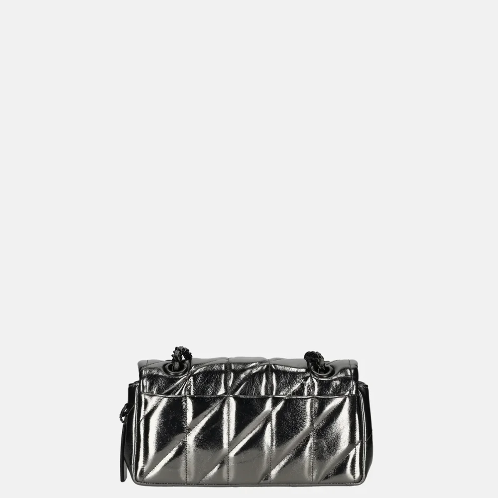 Coach Tabby Quilted schoudertas 20' metallic anthracite bij Duifhuizen
