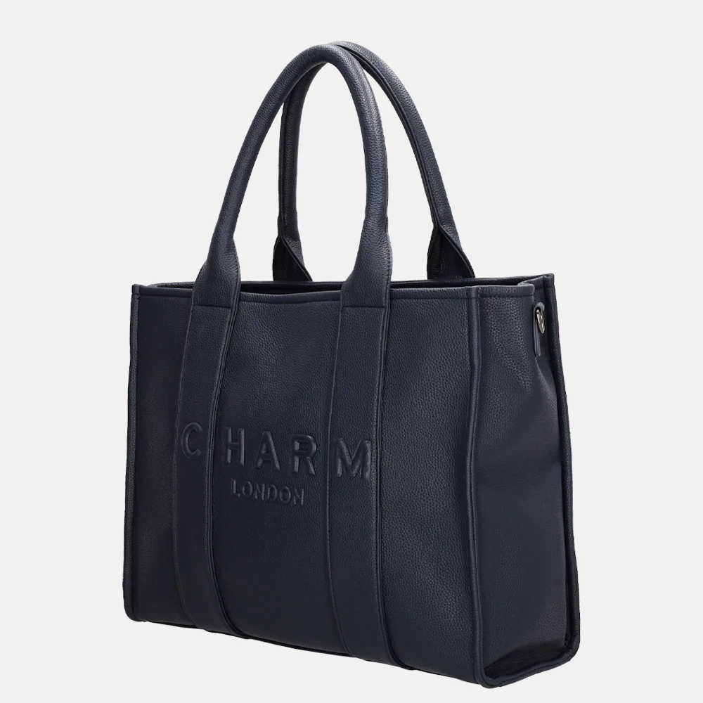 Charm London laptoptas 15 inch blauw bij Duifhuizen