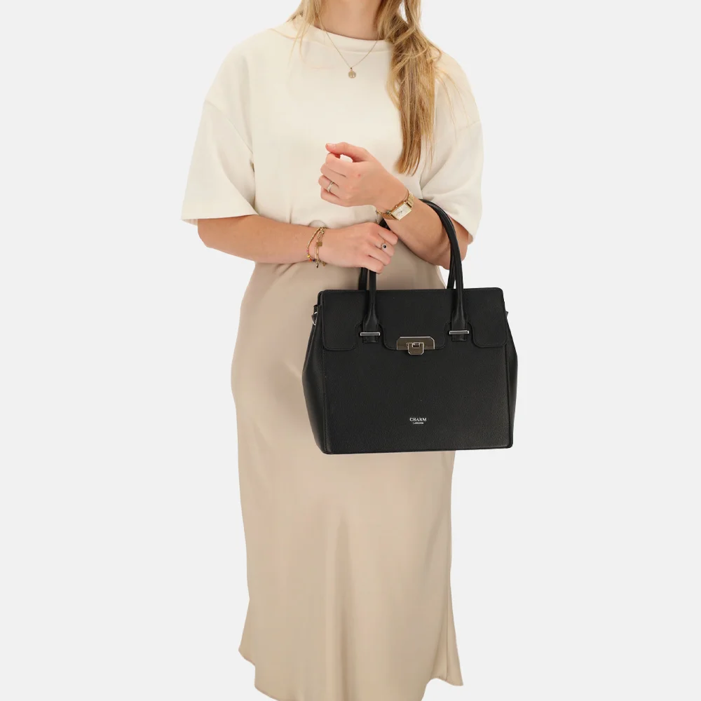 Charm London Soho handtas classic L zwart bij Duifhuizen