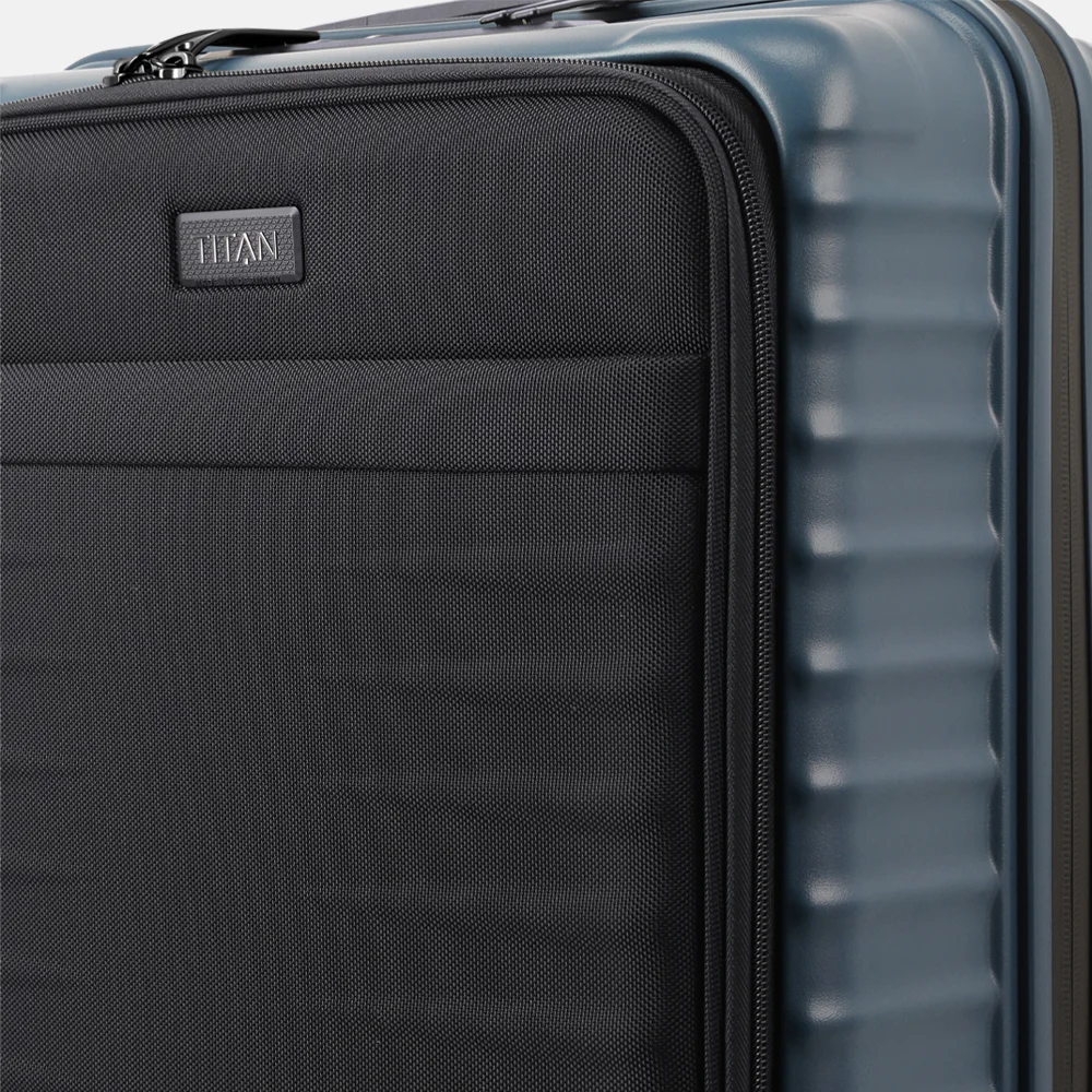 Titan Upgrade handbagage koffer frontpocket 55 cm midnight blue bij Duifhuizen