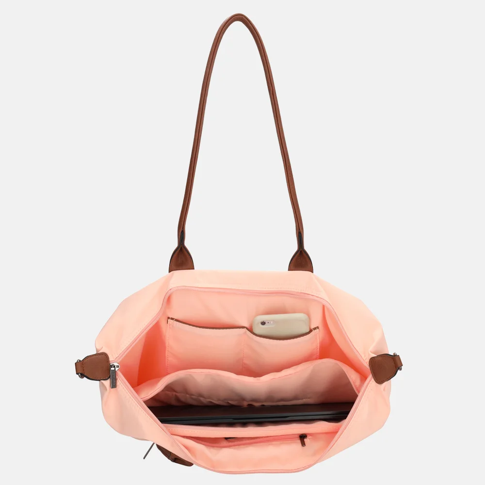 Charm London Buckingham shopper met 15.6 inch laptopvak L soft pink bij Duifhuizen