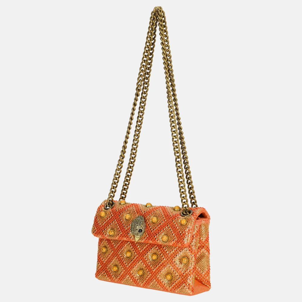 Kurt Geiger mini Kensington schoudertas strass jewel red combi bij Duifhuizen