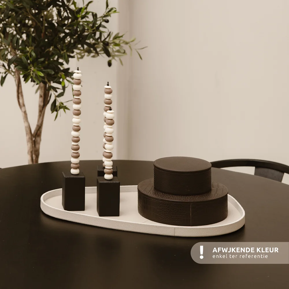 Chamada leren dienblad organisch effen XL black bij Duifhuizen