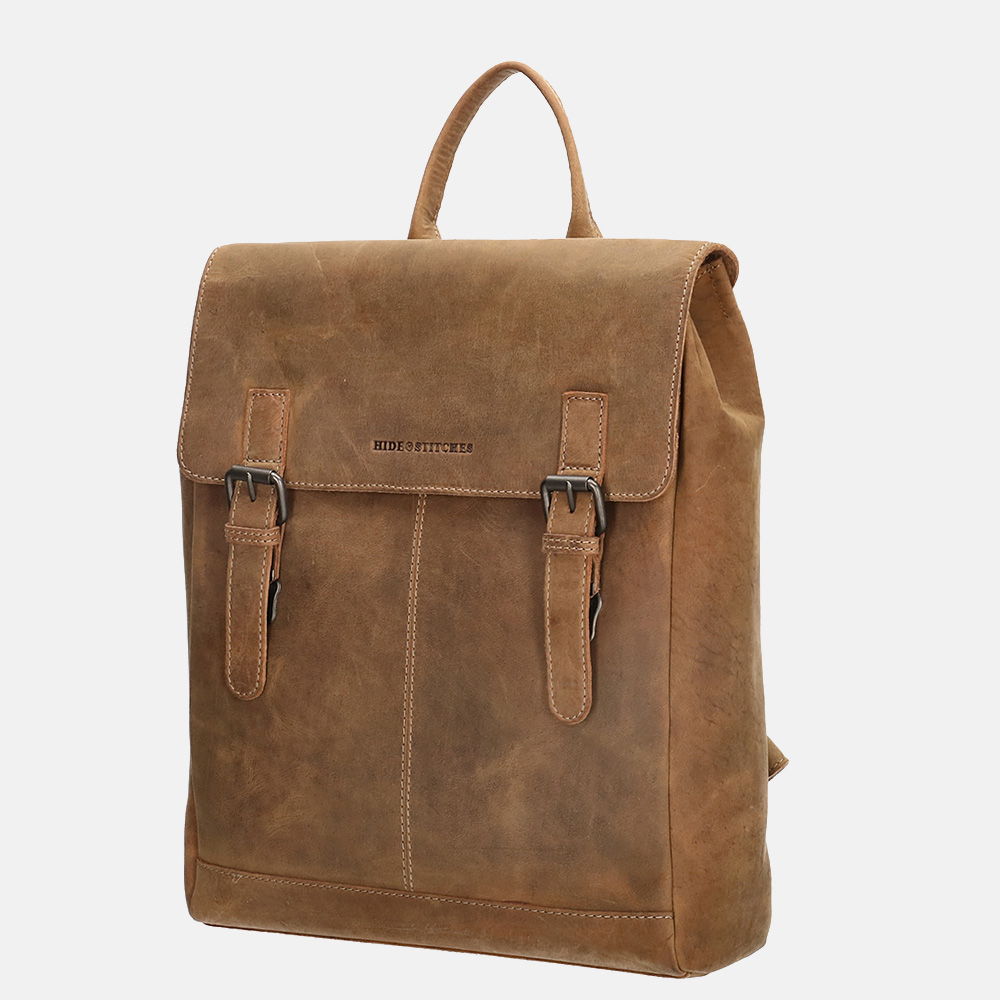 Hide & Stitches Idaho rugzak 13.3 inch brown bij Duifhuizen