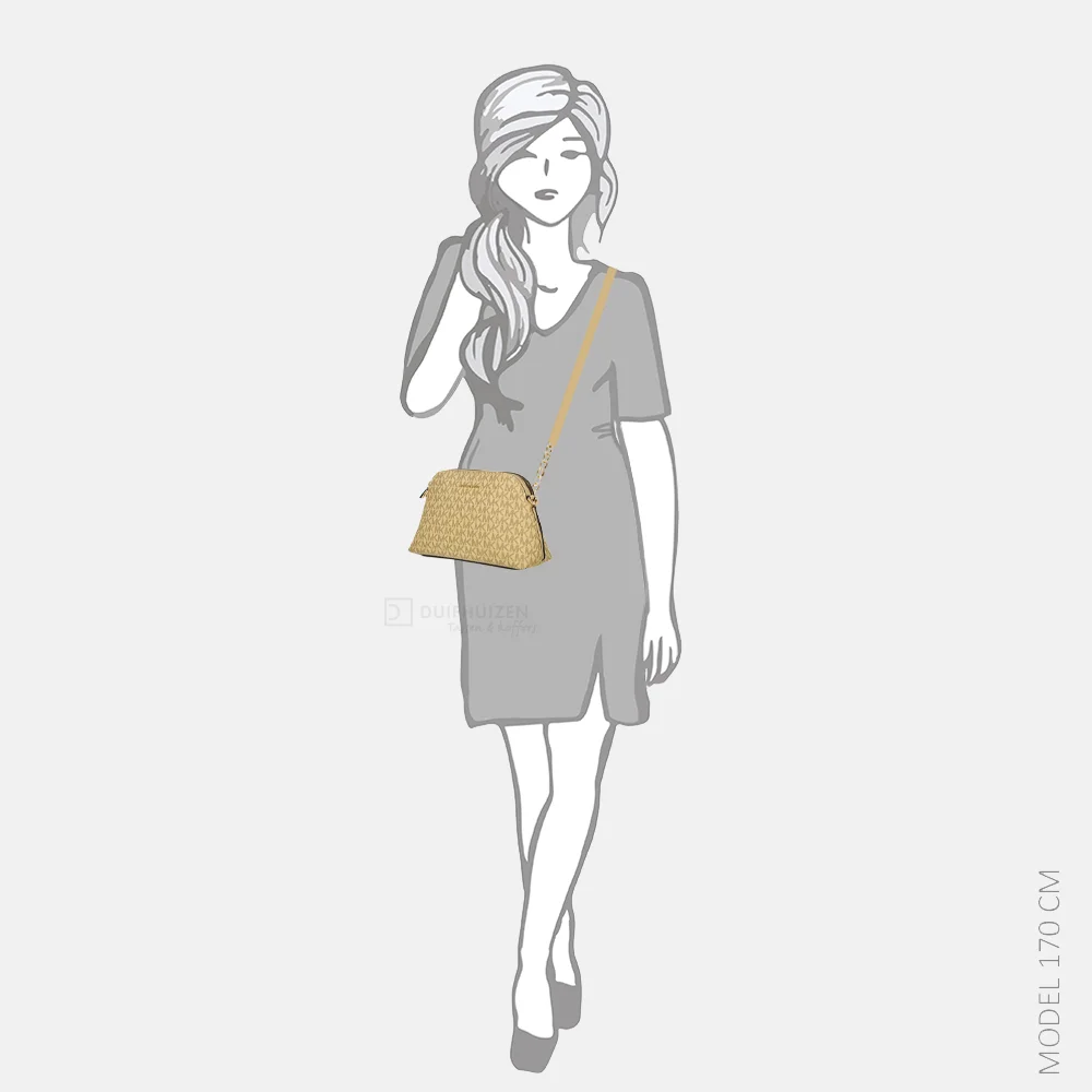 Michael Kors Freddie dome crossbody tas S khaki bij Duifhuizen