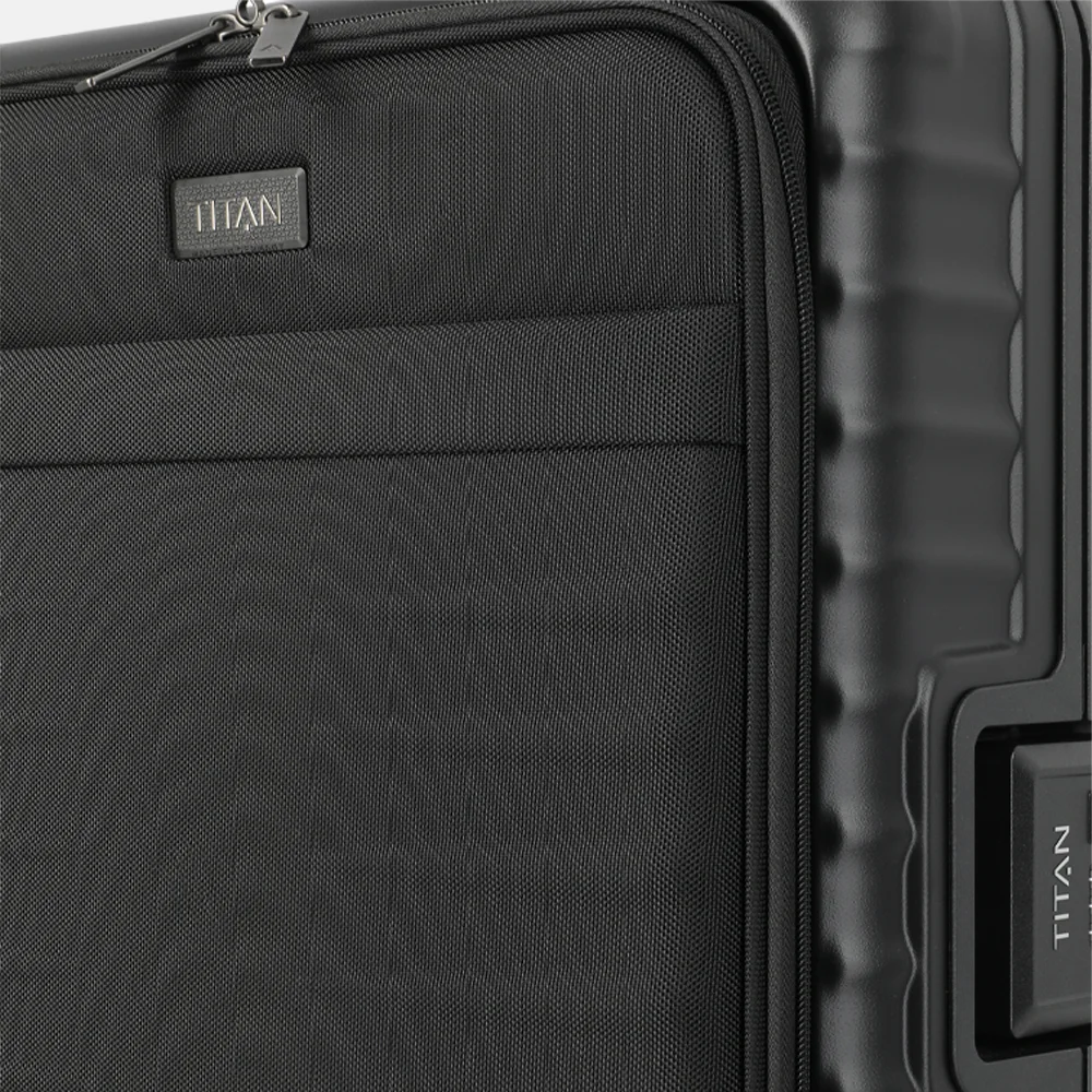 Titan Upgrade Overseas handbagage koffer frontpocket 55 cm nightshade black bij Duifhuizen