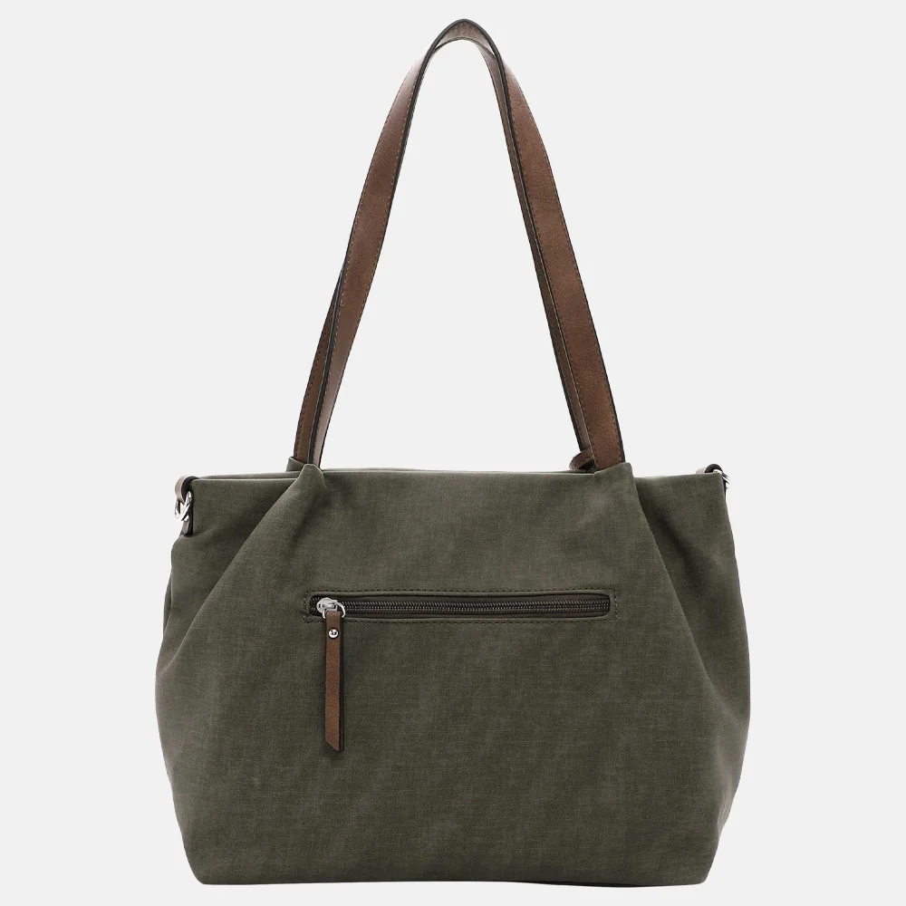 Emily & Noah Elke shopper olive cognac bij Duifhuizen
