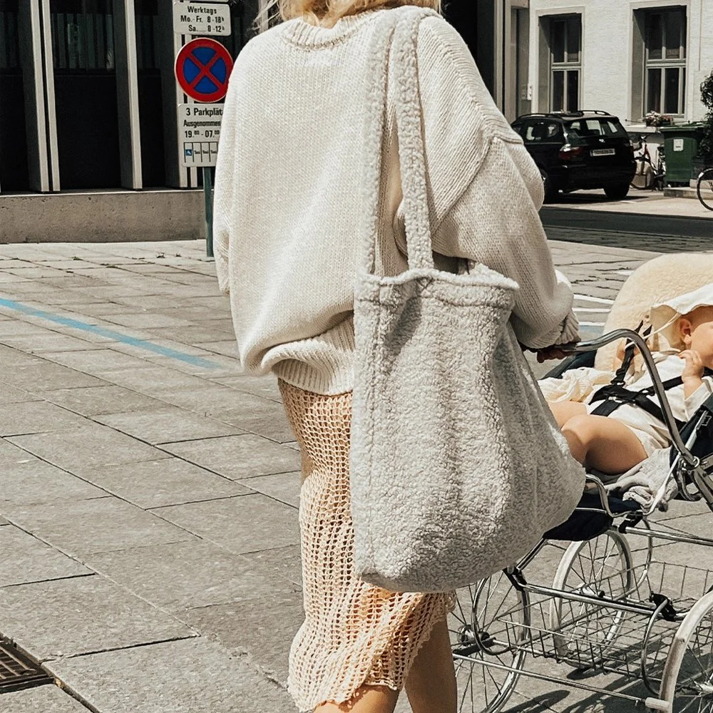 Studio Noos Teddy Mom-Bag shopper light grey bij Duifhuizen