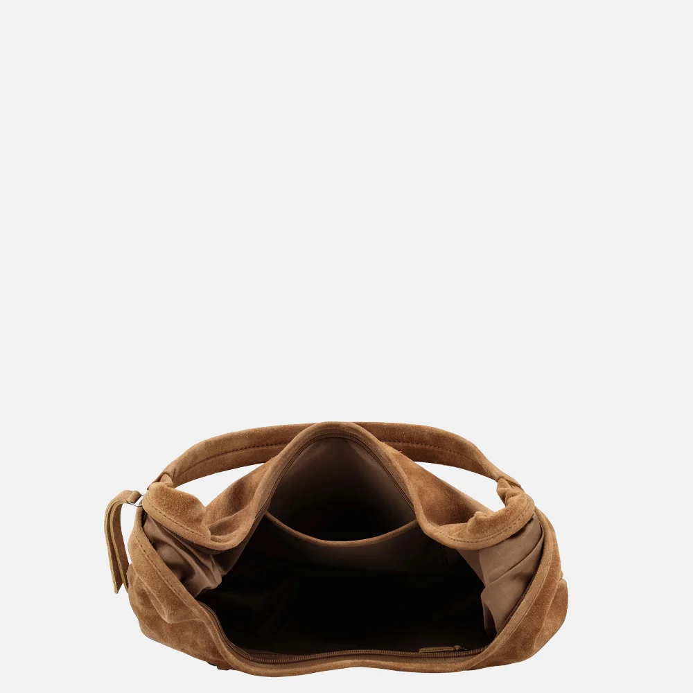 Hide & Stitches Brazos buideltas suede camel bij Duifhuizen