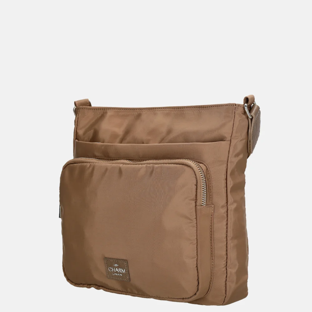 Charm London crossbody tas taupe bij Duifhuizen
