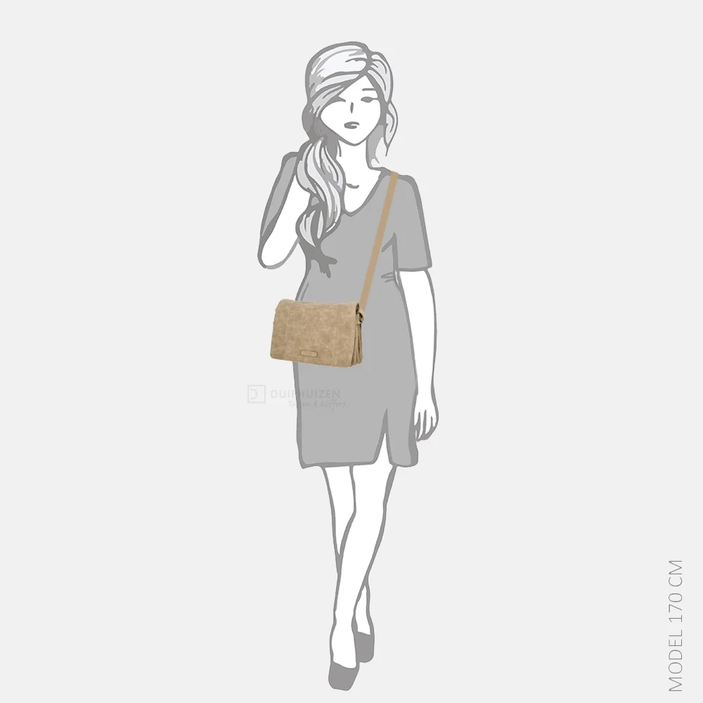 Enrico Benetti Josie crossbody tas middentaupe bij Duifhuizen