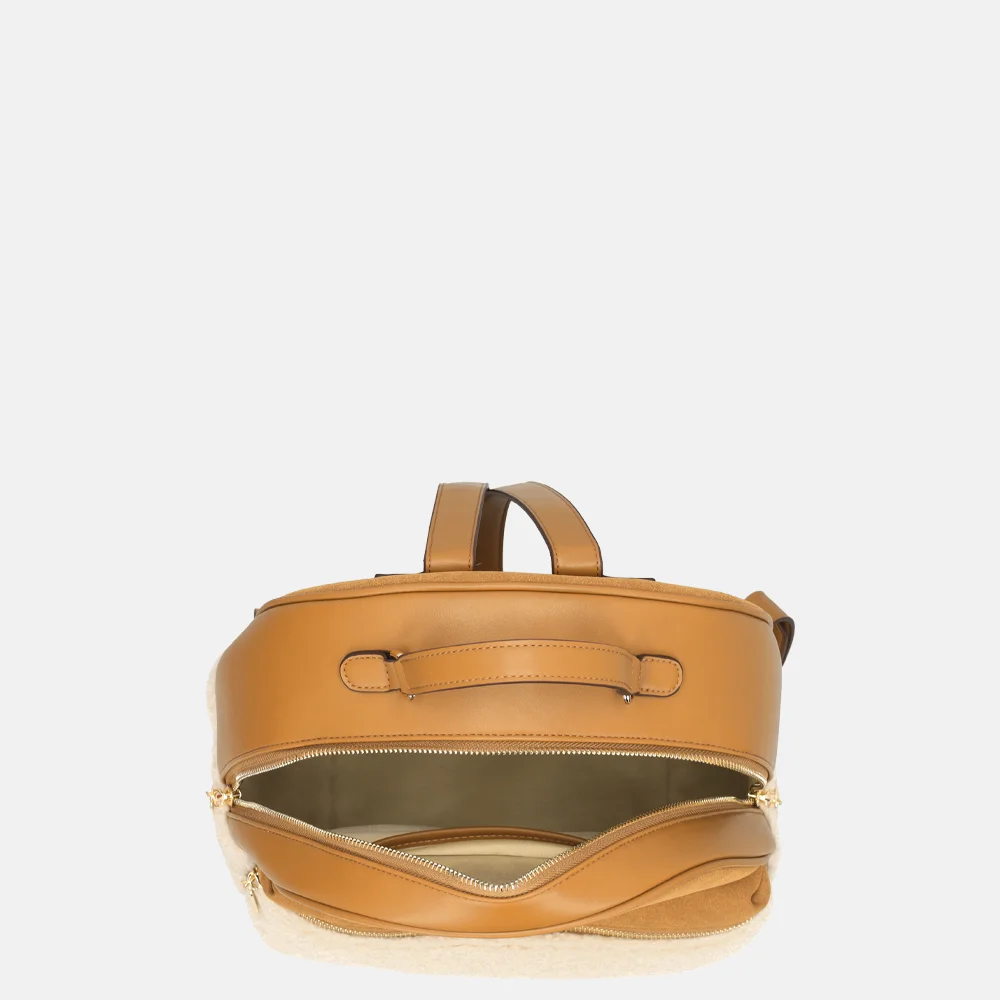 Laurent David Britt rugzak teddy cognac bij Duifhuizen