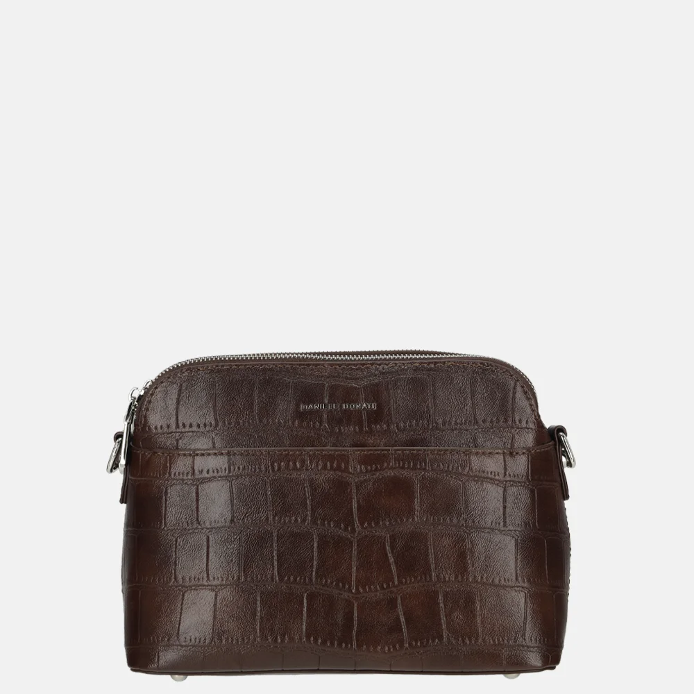 Daniele Donati crossbody tas croco dark brown bij Duifhuizen