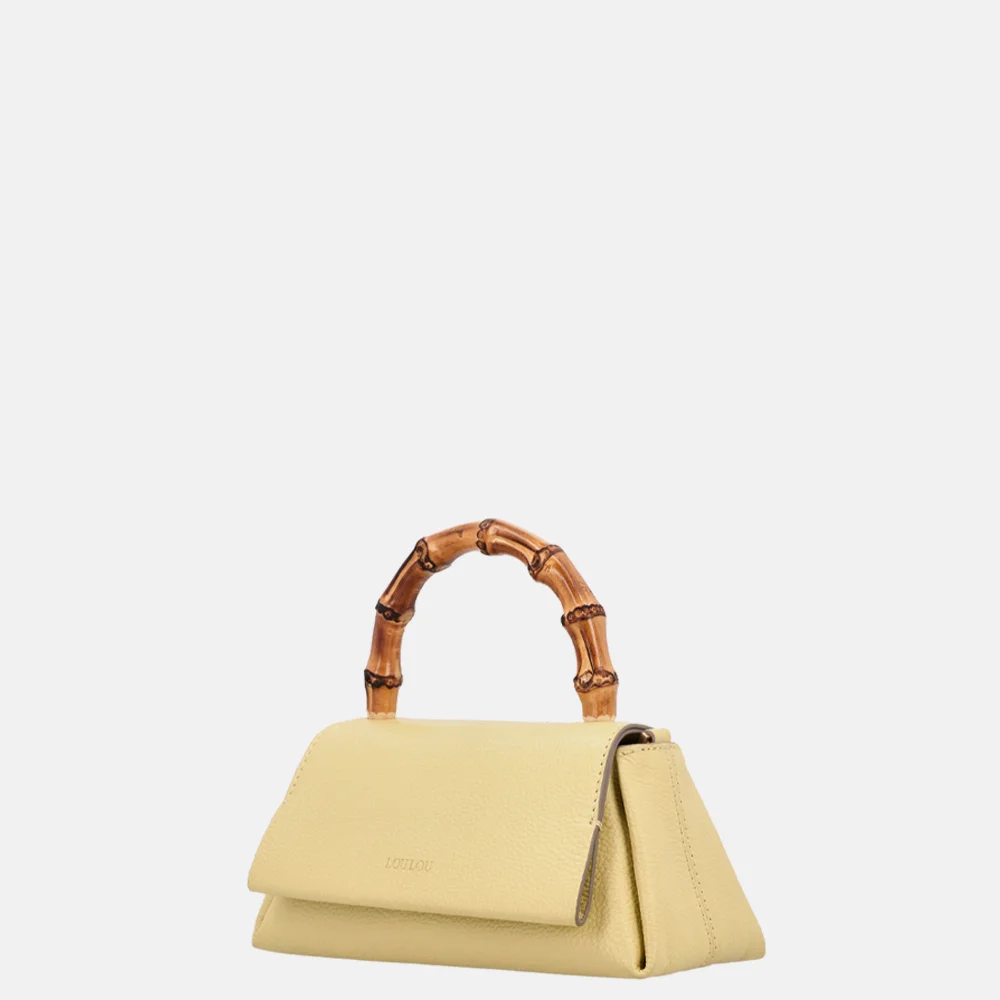 Loulou Essentiels Mae Bamboo handtas sorbet yellow bij Duifhuizen
