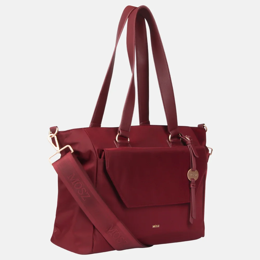Mosz Denise laptoptas/shopper 15.6 inch aubergine bij Duifhuizen