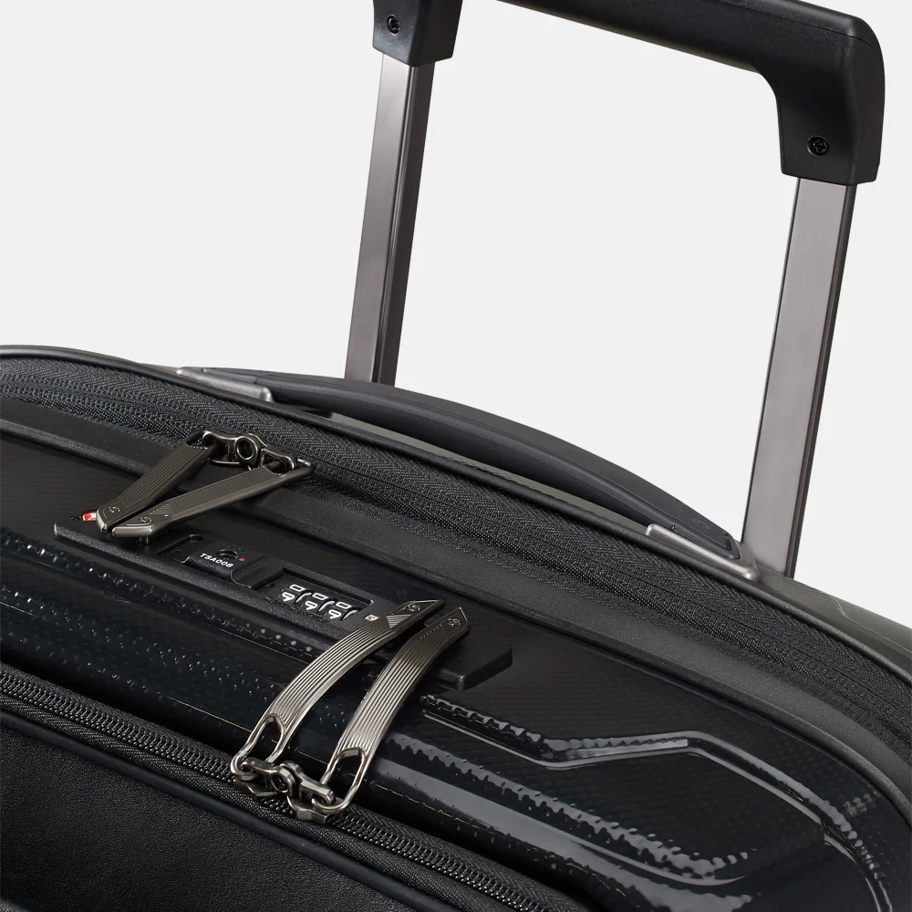 Samsonite Proxis frontpocket handbagage koffer 55 cm expandable black bij Duifhuizen