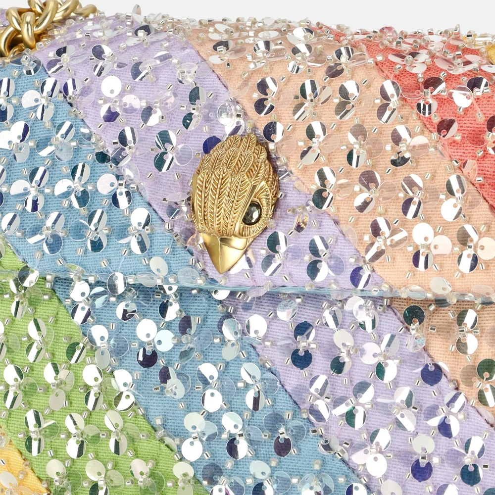 Kurt Geiger Kensington schoudertas rainbow lovertjes M multi/other bij Duifhuizen