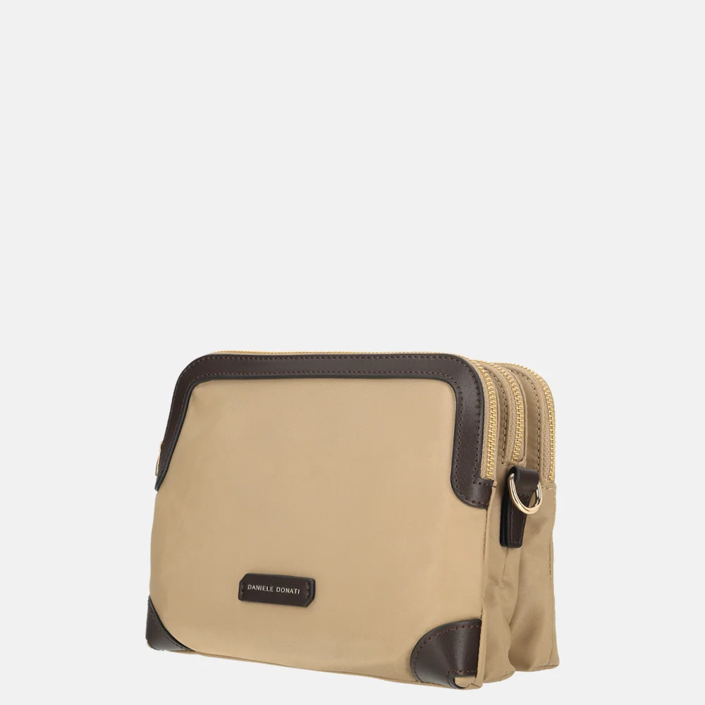 Daniele Donati crossbody tas taupe bij Duifhuizen