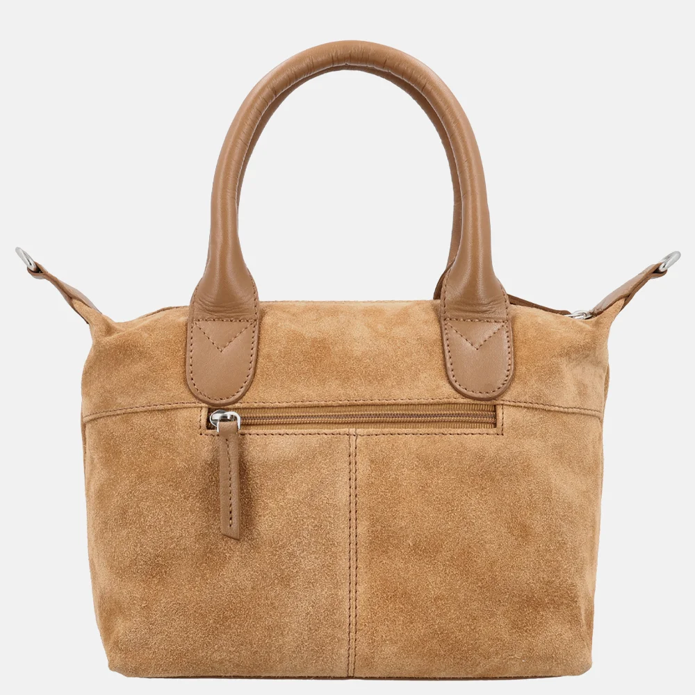 Charm London Buckingham Royal handtas M suede camel bij Duifhuizen