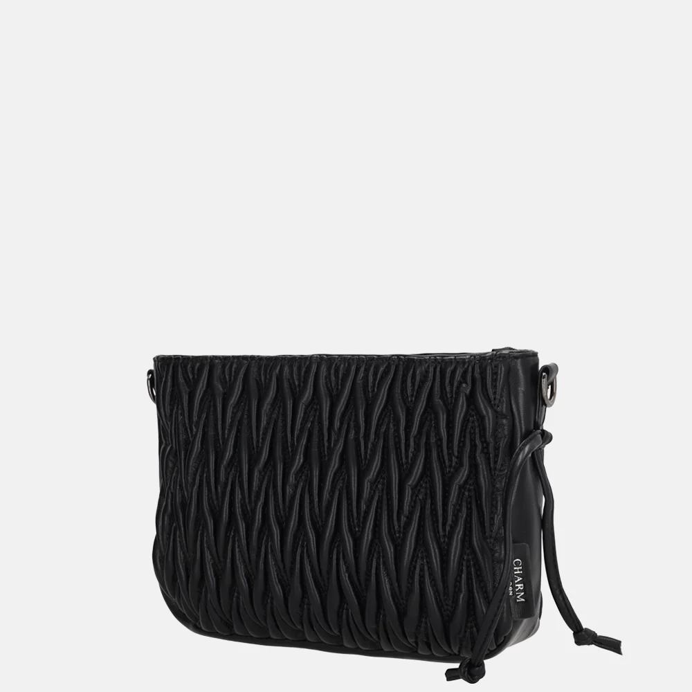 Charm London West End crossbody tas smocked zwart bij Duifhuizen