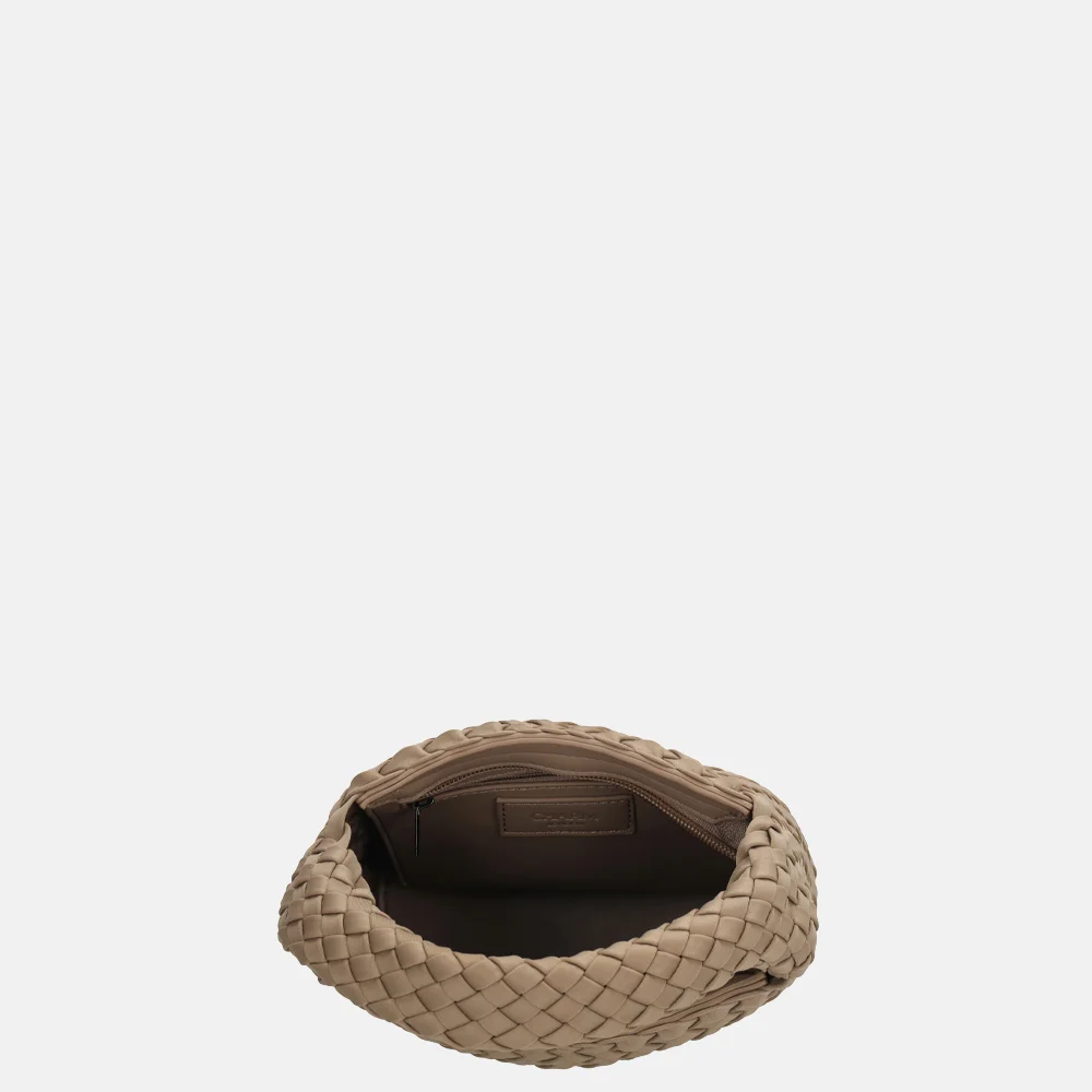 Charm London Madera handtas gevlochten neopreen S taupe bij Duifhuizen