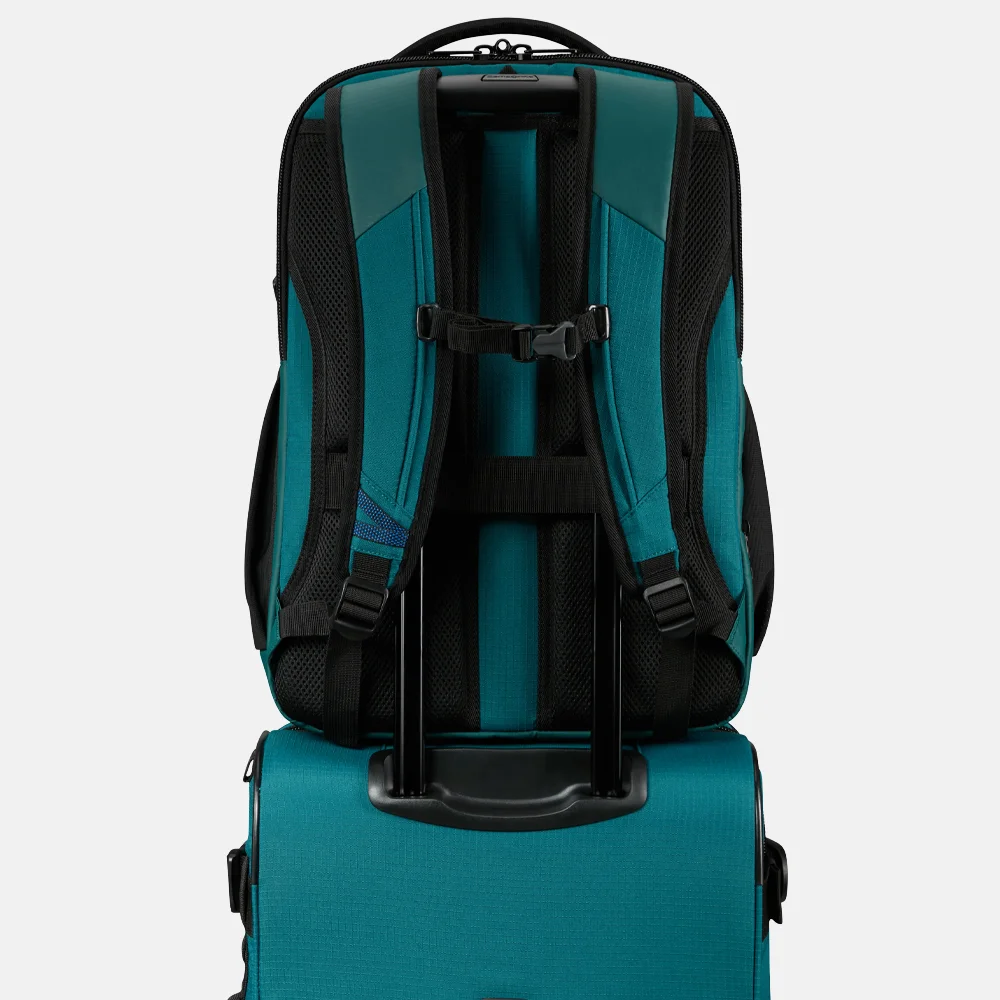 Samsonite Roadseeker laptoprugzak L 17 inch expandable deep teal bij Duifhuizen