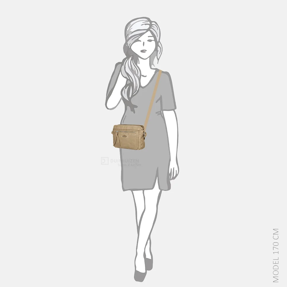 Enrico Benetti Harper crossbody tas middentaupe bij Duifhuizen