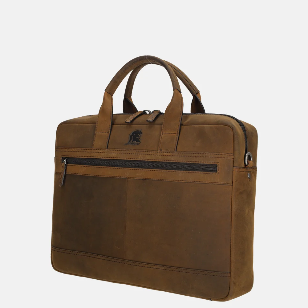 Pylos 59 Hunter laptoptas 16 inch coffee bij Duifhuizen