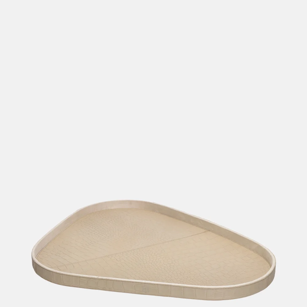 Chamada leren dienblad organisch croco L beige