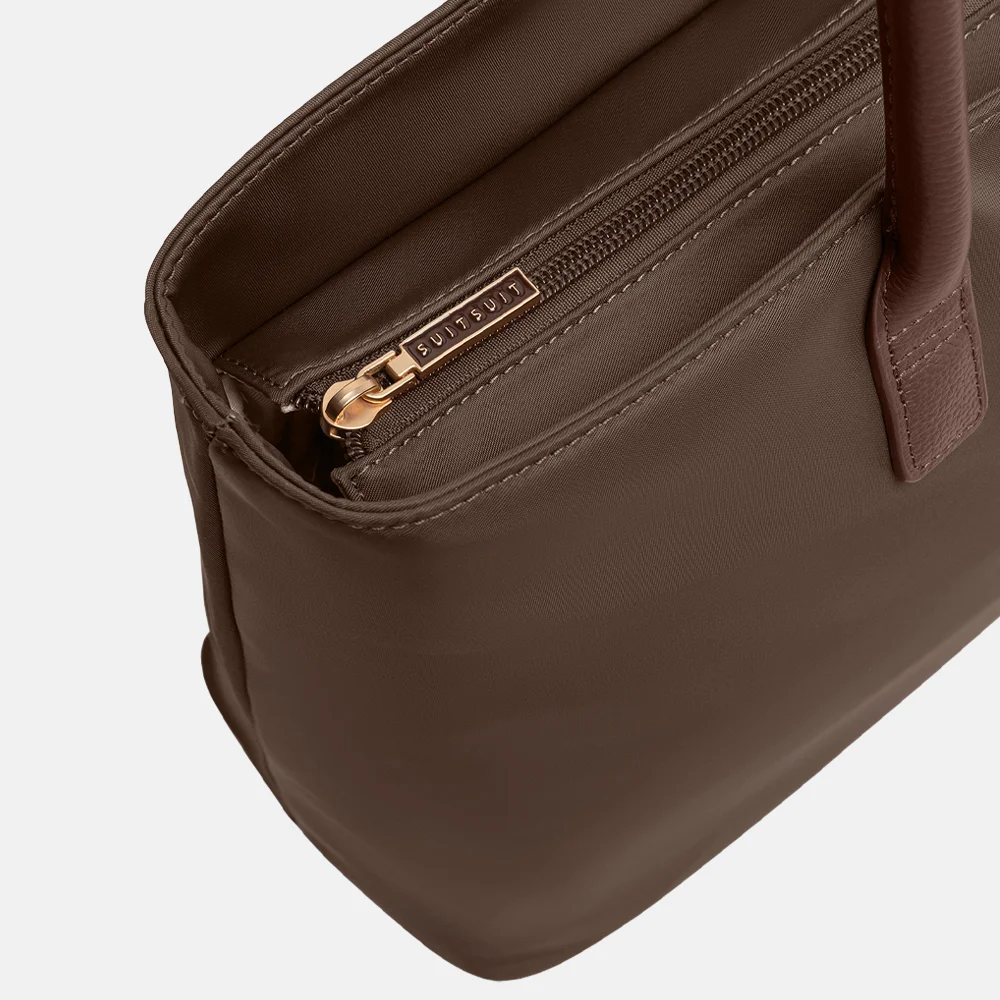 Suitsuit Fab Seventies Daily Tote handtas 15.6 inch cocoa brown bij Duifhuizen