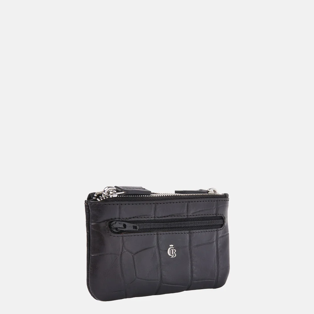 Castelijn en Beerens double zip sleuteletui croco black bij Duifhuizen