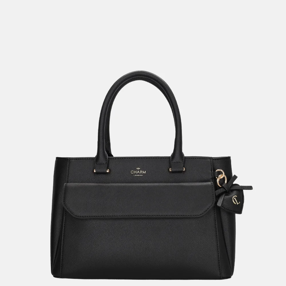 Charm London Cambridge handtas M zwart bij Duifhuizen