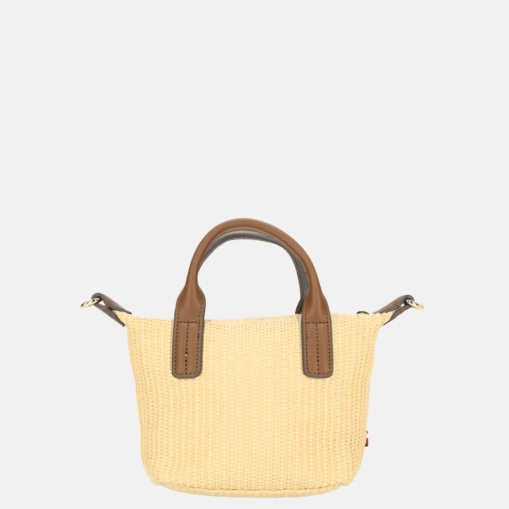 Tommy Hilfiger Popette tote handtas micro natural raffia bij Duifhuizen