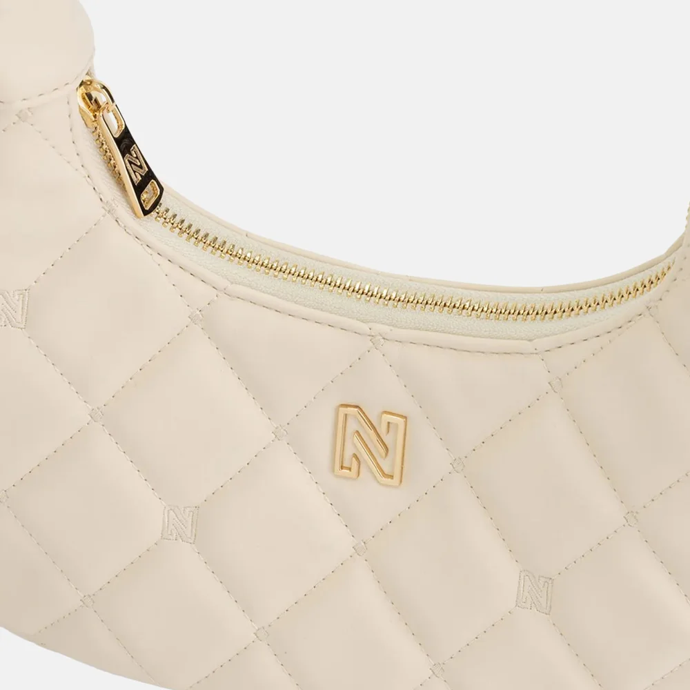 Nikkie Isla Diamond schoudertas cream bij Duifhuizen