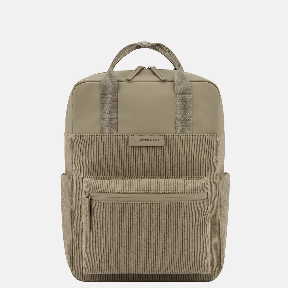 Kapten & Son Bergen Pro Corduroy rugzak 15 inch khaki
