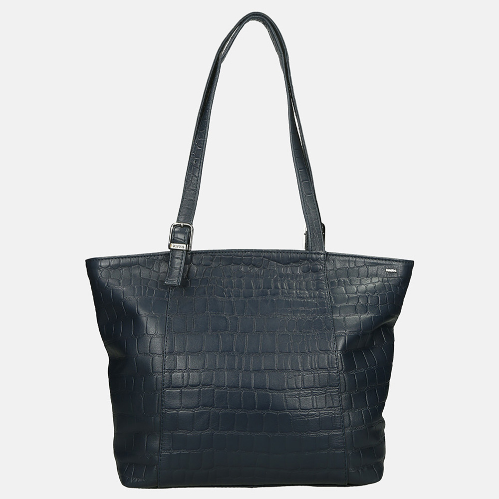 Berba Laguna shopper croco navy bij Duifhuizen