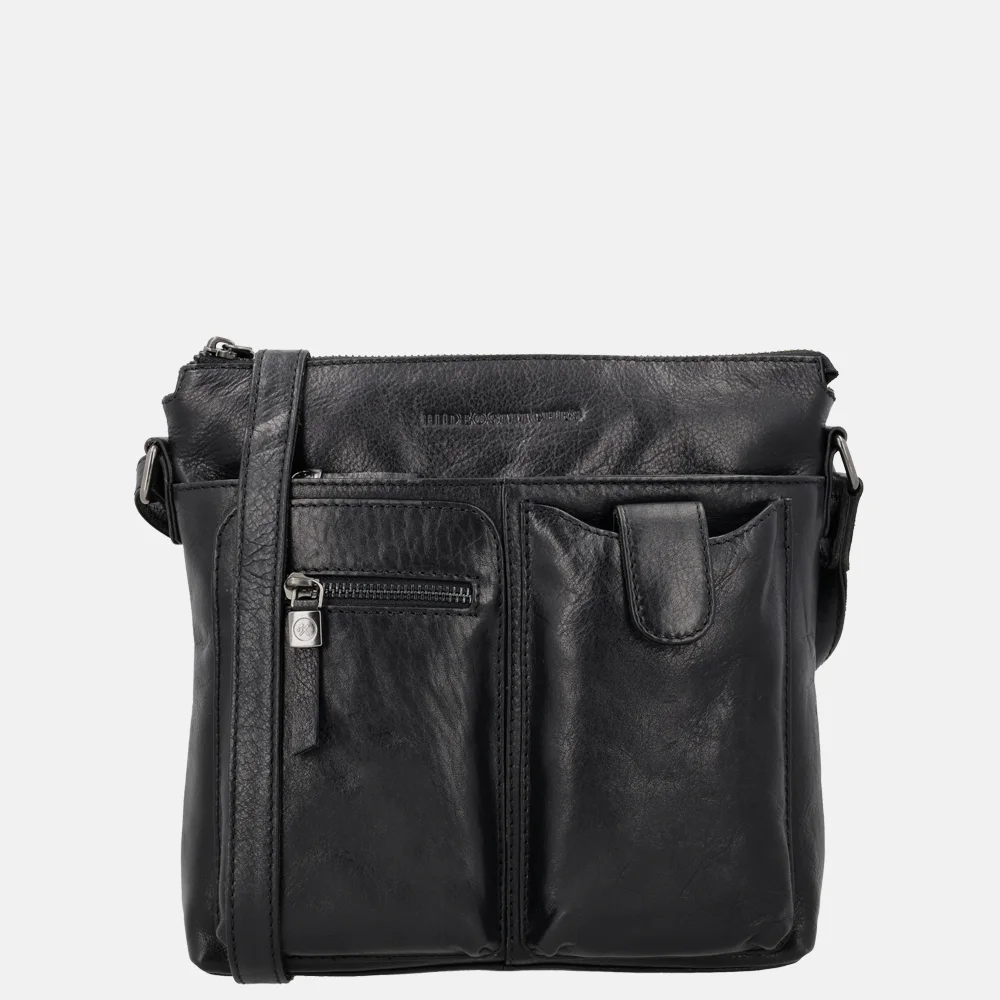 Hide & Stitches Idaho crossbody tas zwart bij Duifhuizen