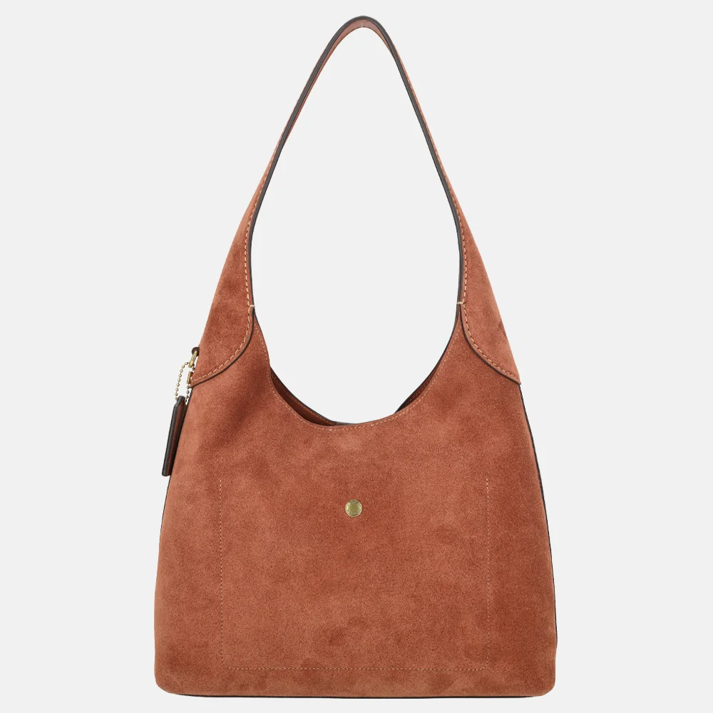 Coach Brooklyn suede buideltas 28' clay (goud)