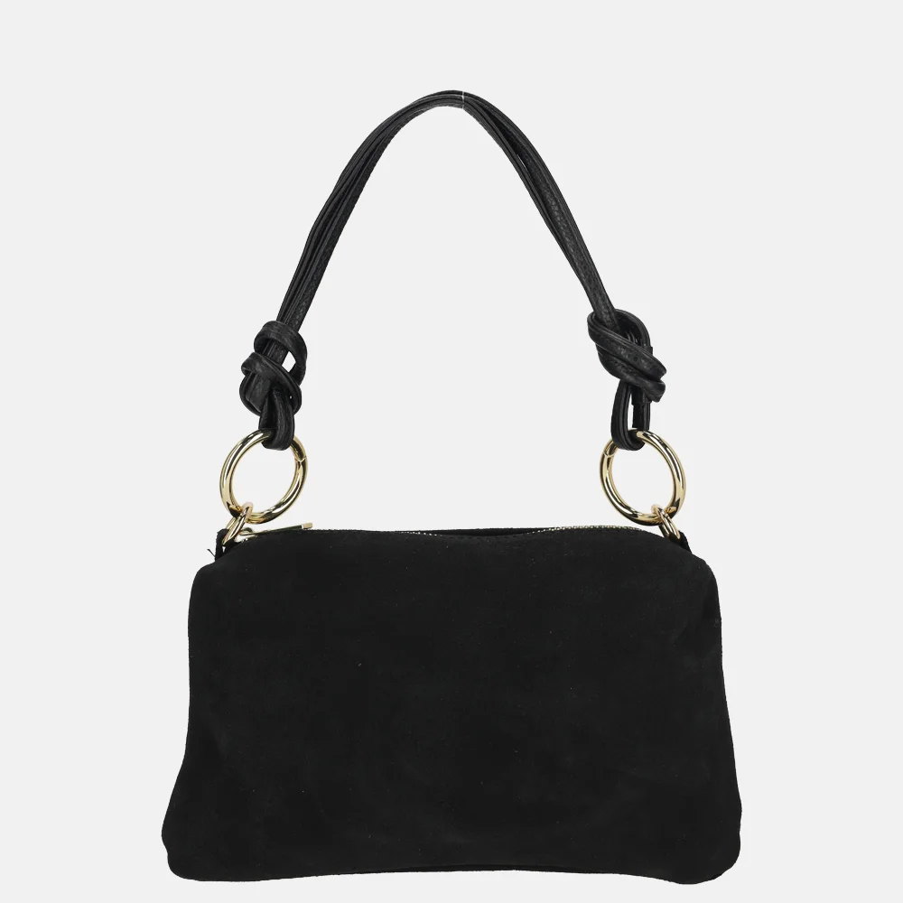 Charm London crossbody tas suede zwart bij Duifhuizen