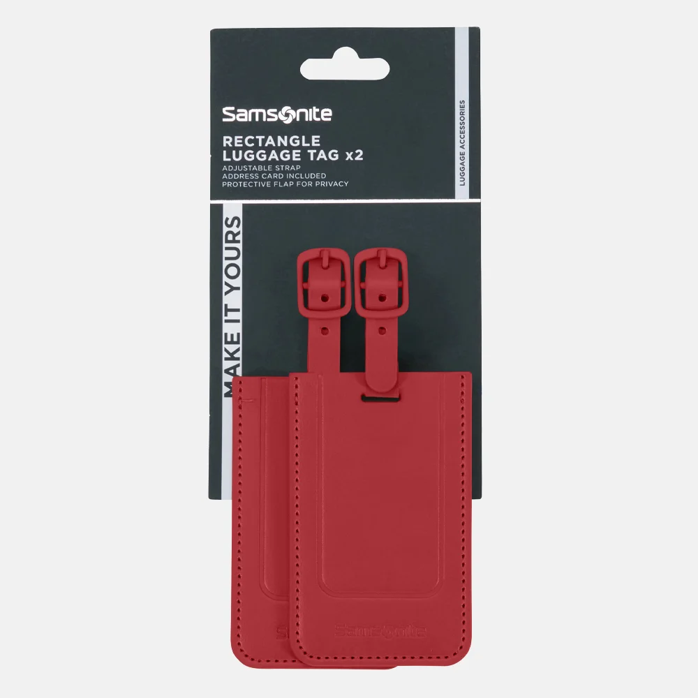 Samsonite Revolution kofferlabel red bij Duifhuizen