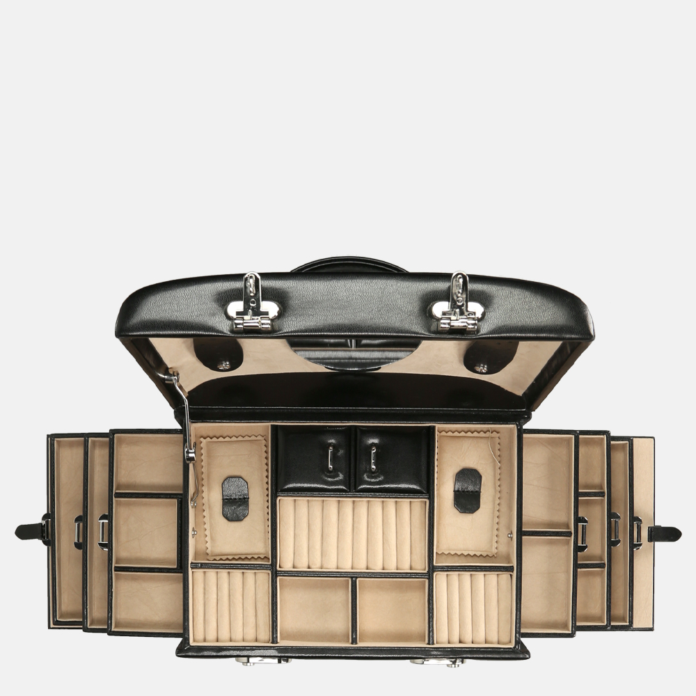 Windrose Merino sieradendoos zwart bij Duifhuizen