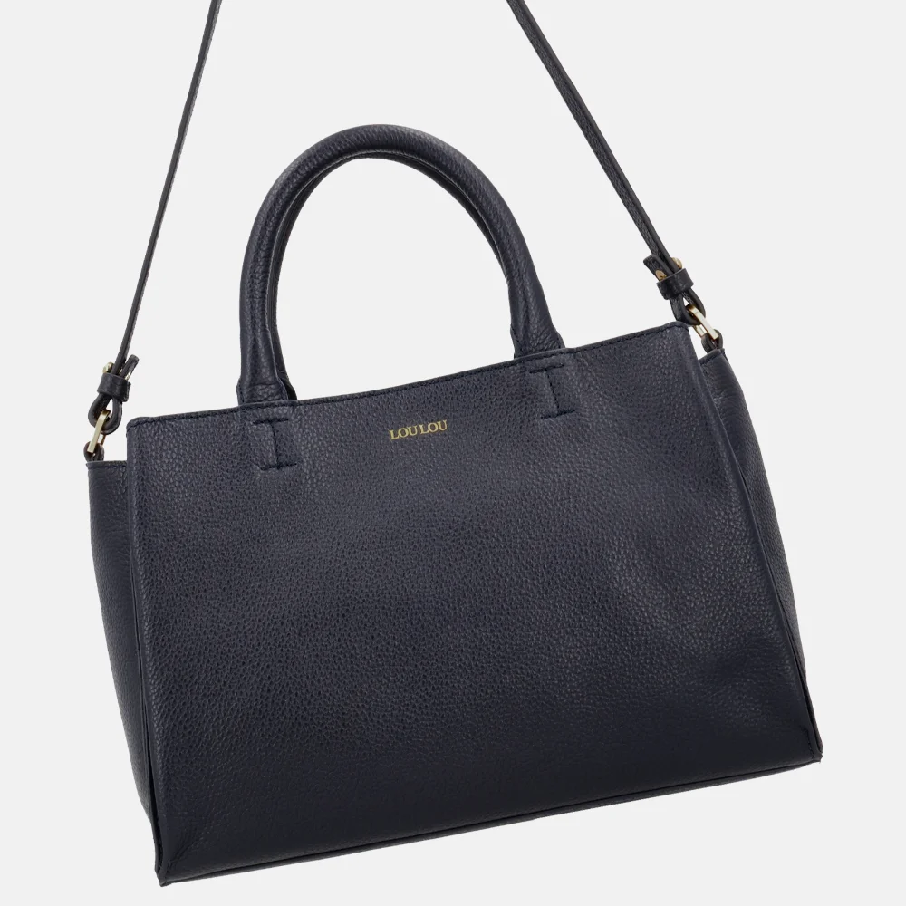 Loulou Essentiels Vera handtas M dark blue bij Duifhuizen
