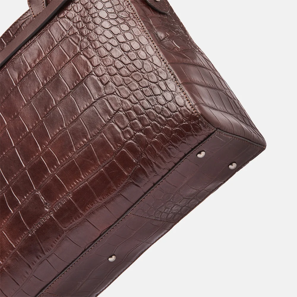 Castelijn en Beerens Tess laptoptas 15.6 inch croco mocca bij Duifhuizen