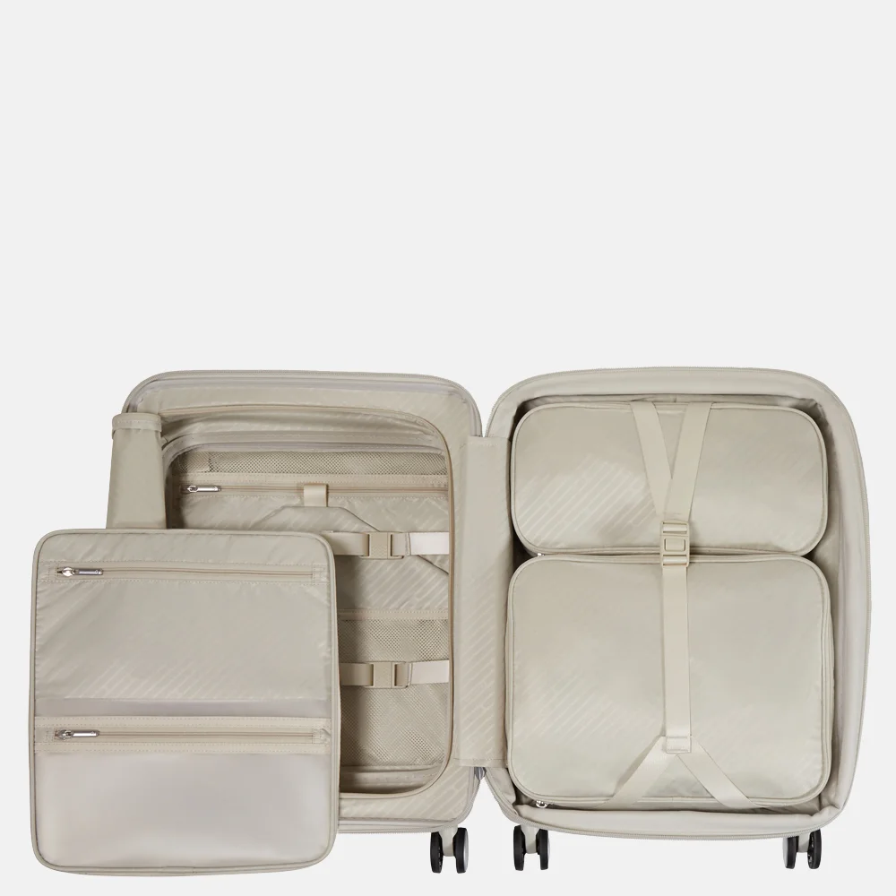 Samsonite Paralux HS Spinner handbagage koffer expendable 55 cm stone grey bij Duifhuizen